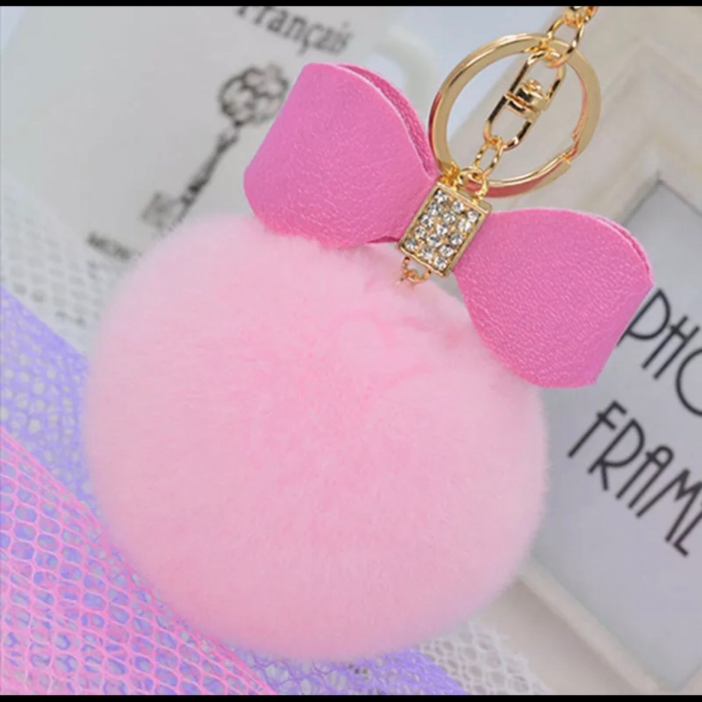 NEW Pom Pom Handbag Charm/Keychain